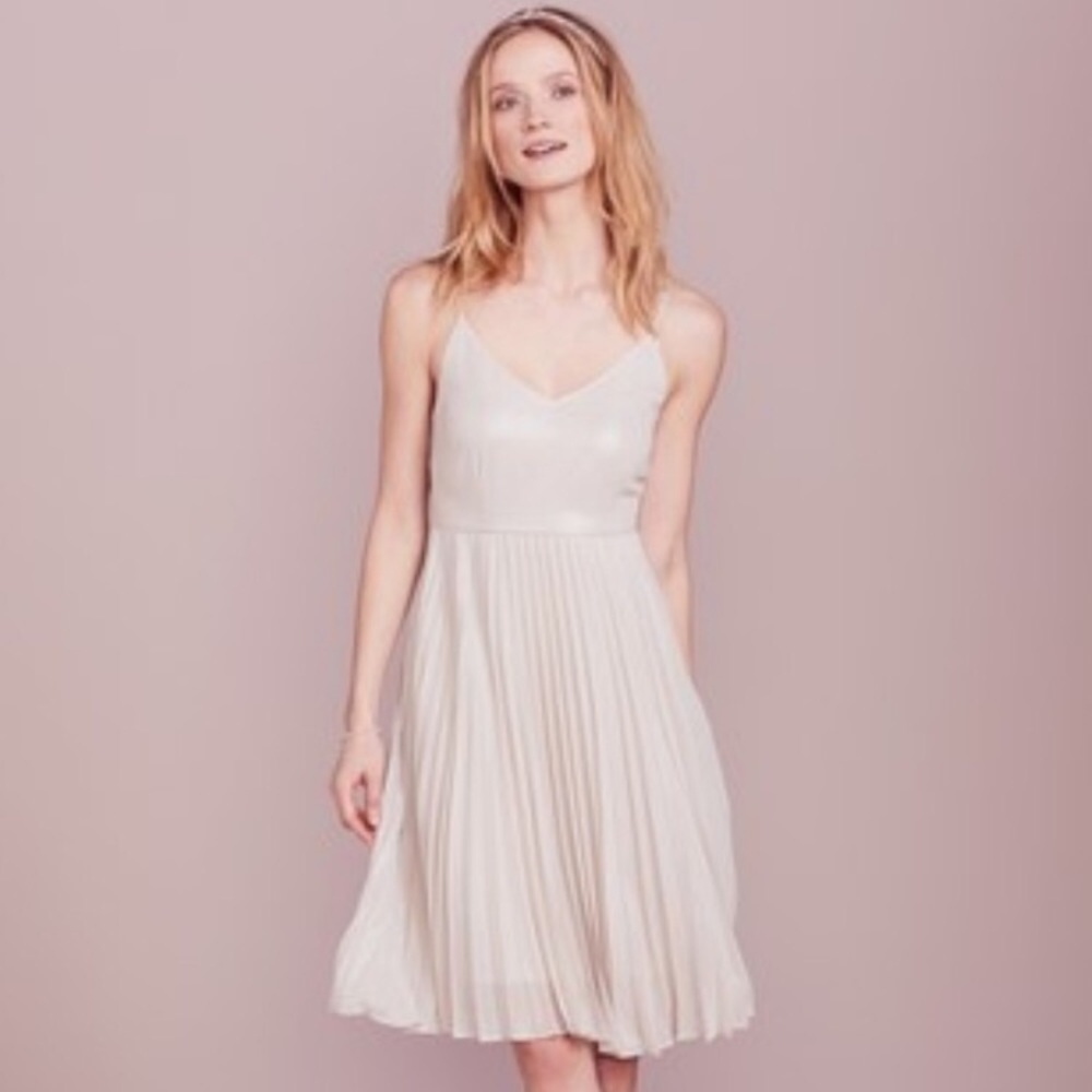 NWT LC Lauren Conrad Pleated Metallic Dress